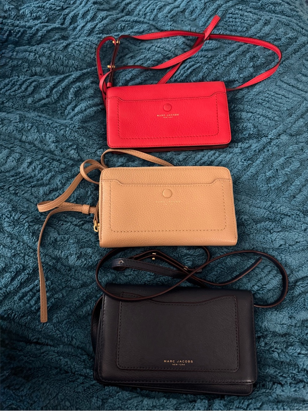 Marc Jacobs Crossbody Trio in Red, Beige, Blue